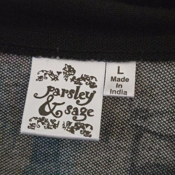 Parsley & Sage Unique Lagonlook Colorblock Patterned Cowl Neck Tunic Top Size L - Picture 6 of 7